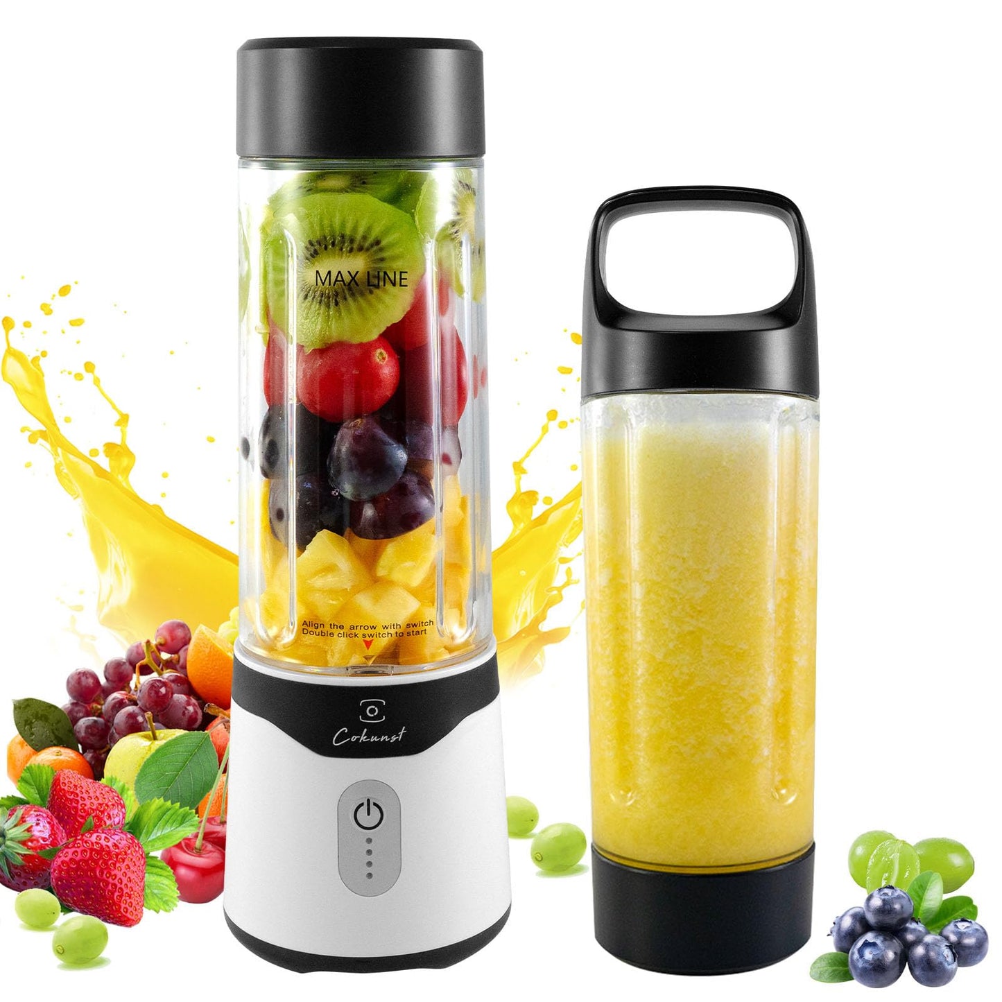 COKUNST Tragbarer Mixer für Smoothies und Shakes 530ml - Bottle World