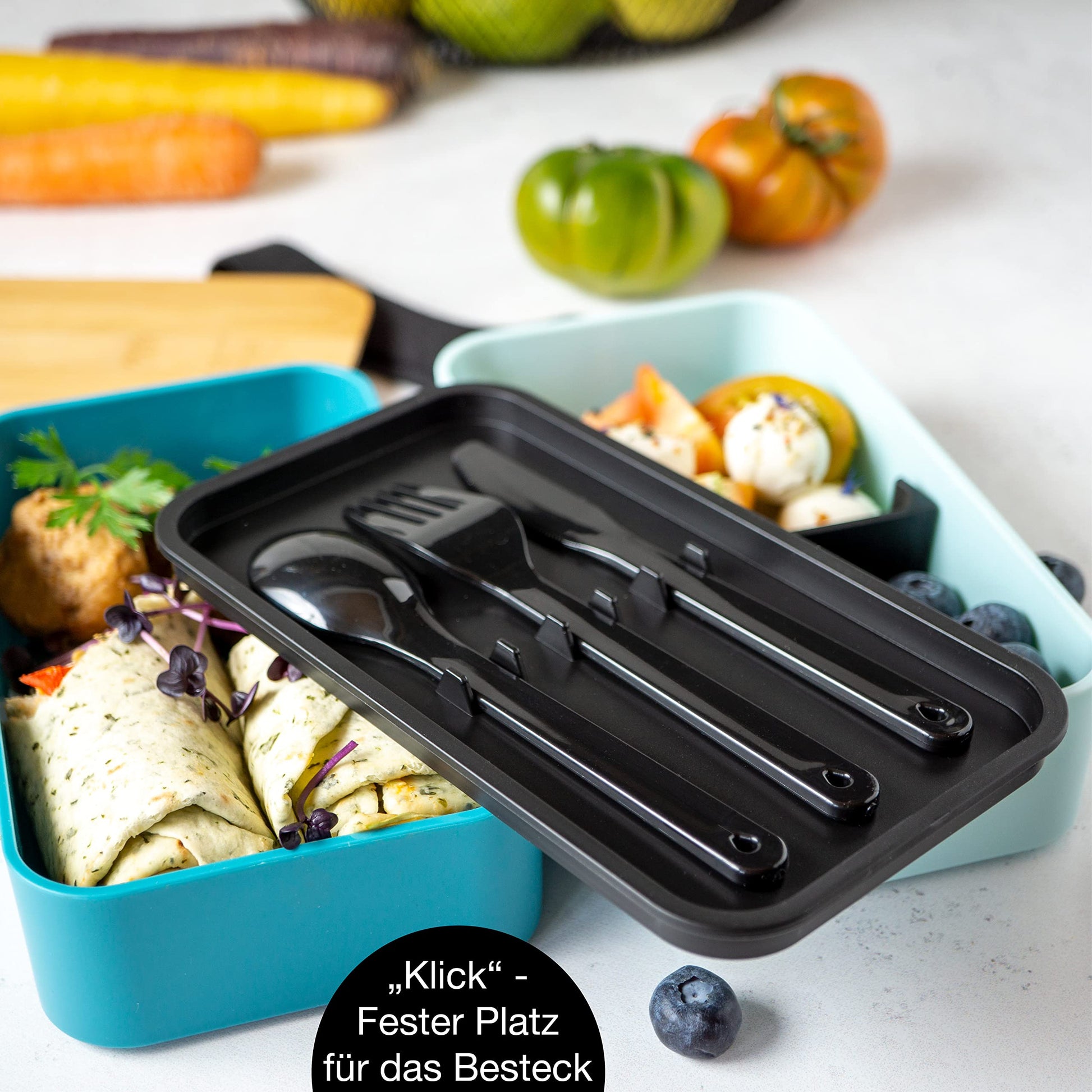 Moritz & Moritz Bento Box Kinder in Blau – Perfekte Lunchbox für Kinder und Erwachsene - Bottle World